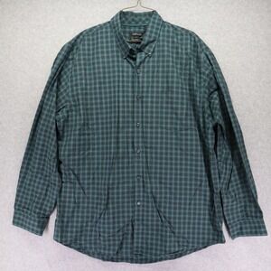 Van Heusen Shirt Mens XL 17-17.5 Classic Fit Pocket Button Up Plaid Long Sleeve